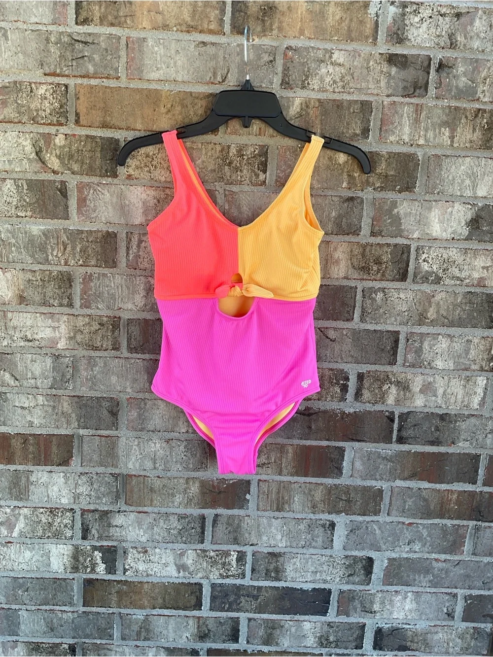 Take 50% OFF- Limited Too Colorblock Tie-Front One-Piece Swimsuit - Size-L